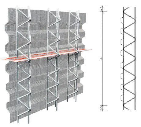 Siatka stalowa trapezowa do przerw roboczych z uszczelnieniem RECOSTAL 2000 GTF activ
